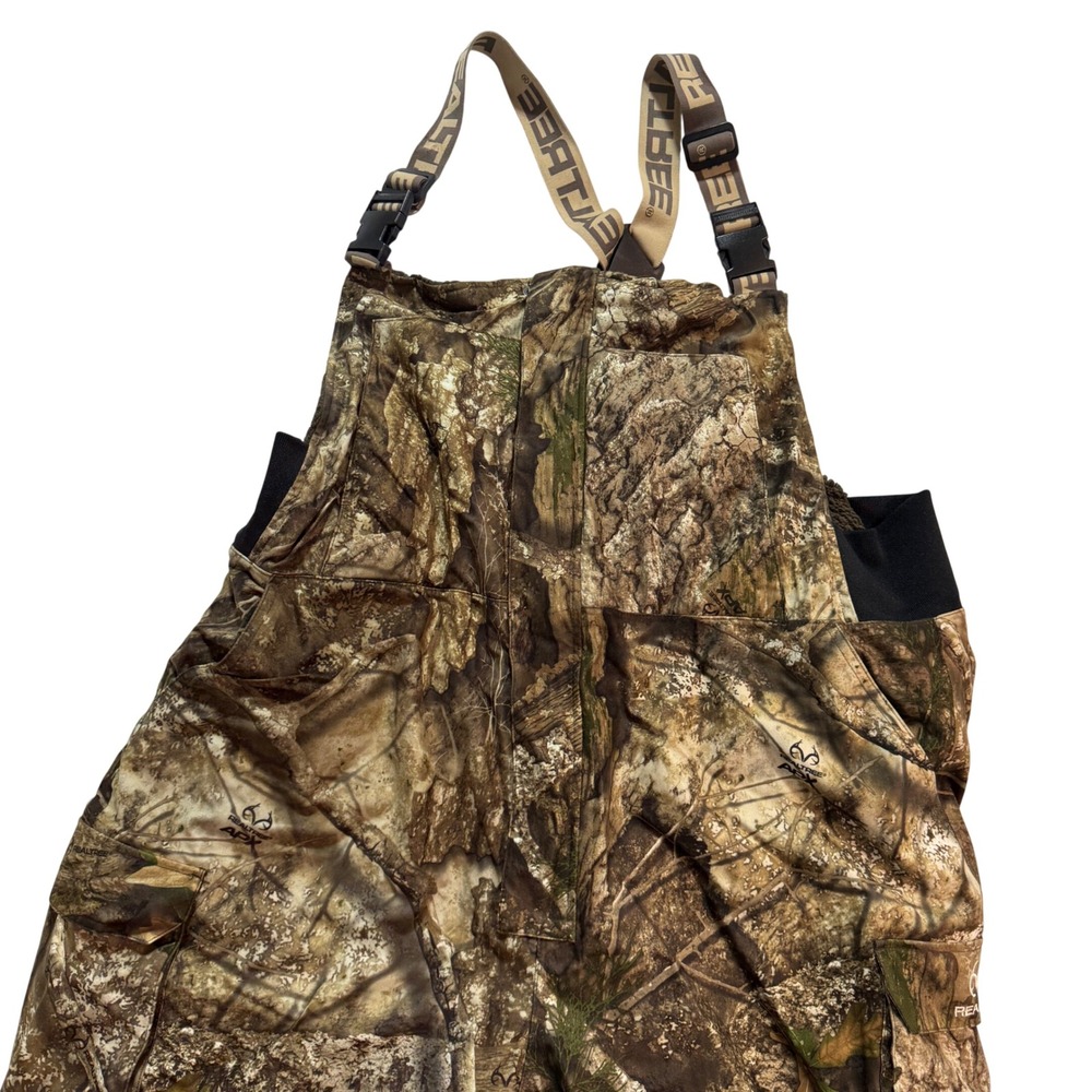 Realtree APX Mens 2XL Sherpa Lined Waterproof Hunting Bib Overalls Camo READ